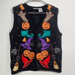 Bobbie Brooks Halloween Sweater Vest vintage